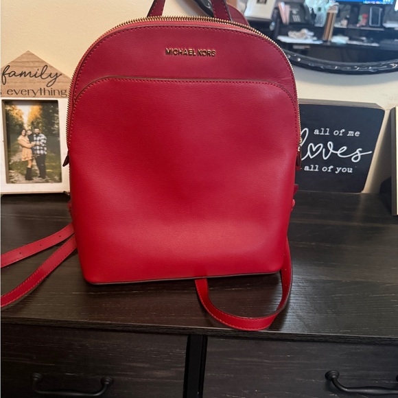 Michael Kors Cherry Red slim Backpack - Picture 1 of 6